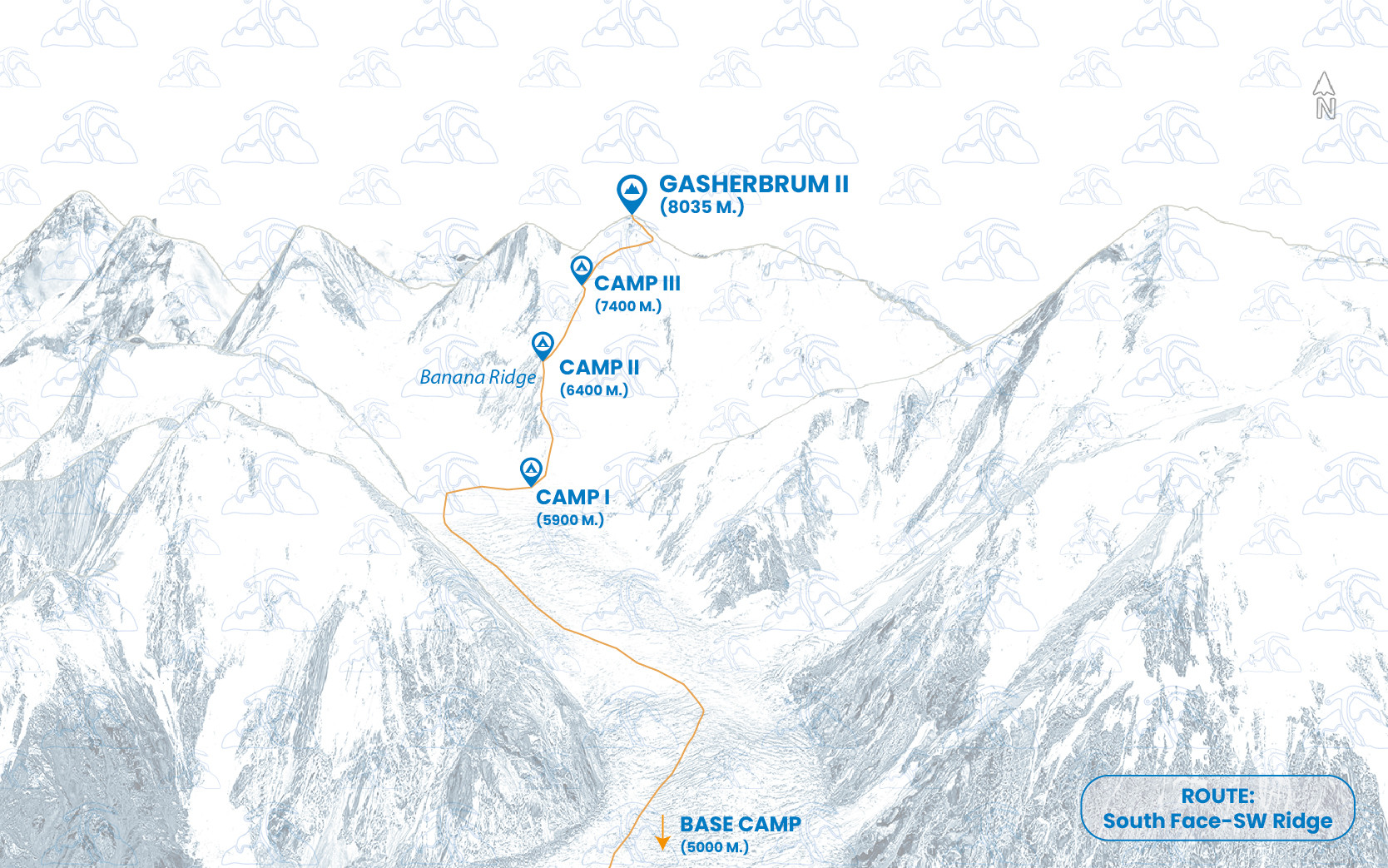 Itinerary Gasherbrum II Expedition